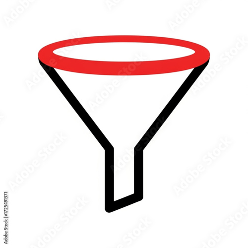 Striking funnel silhouette symbolizing data processing, analysis, and filtering for business insights