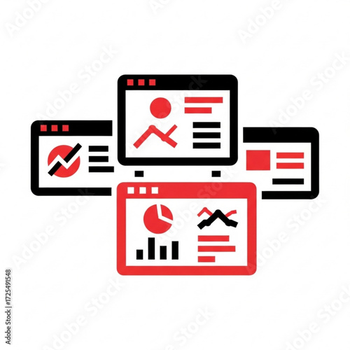 Dynamic dashboard silhouette showcasing data analytics and business growth charts for insightful reporting
