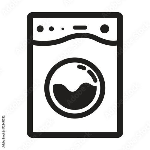 Washing machine icon, washer icon vector, washing machine outline style icon vector in trendy flat style illustration isolated on white background.