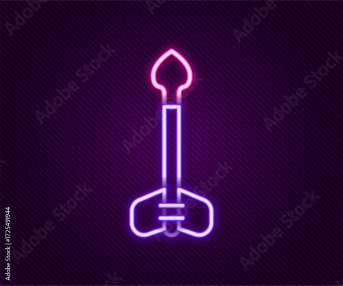 Glowing neon line Arrow icon isolated on black background. Colorful outline concept. Vector