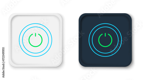 Line Power button icon isolated on white background. Start sign. Colorful outline concept. Vector