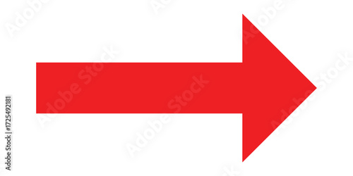 Red isolated arrowhead icons on white background. Simple abstract pointing vector icons on white page .Right side arrowhead icon. Bold arrow-head icons set. 