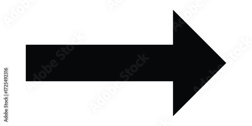 Black dark isolated arrowhead icons on white background. Simple abstract pointing vector icons on white page .Right side arrowhead icon. Bold arrow-head icons set. EPS 10. 