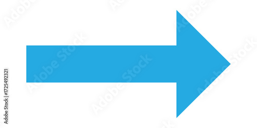 Blue isolated arrowhead icons on white background. Simple abstract pointing vector icons on white page. Right side arrowhead icon. Bold arrow-head icons set. EPS 10. 