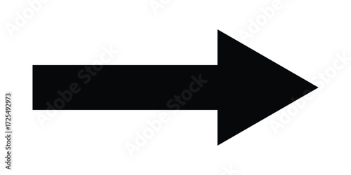 Black dark isolated arrowhead icons on white background. Simple abstract pointing vector icons on white page .Right side arrowhead icon. Bold arrow-head icons set. EPS 10. 
