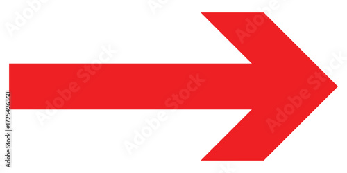 Red isolated arrowhead icons on white background. Simple abstract pointing vector icons on white page .Right side arrowhead icon. Bold arrow-head icons set. EPS 10. 