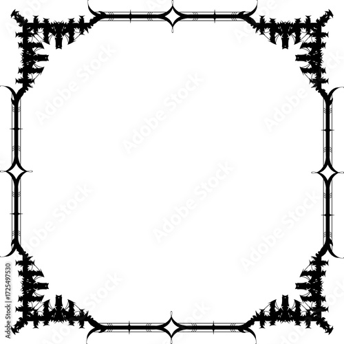 Halloween black frame a transparent background. png; 300 dpi.