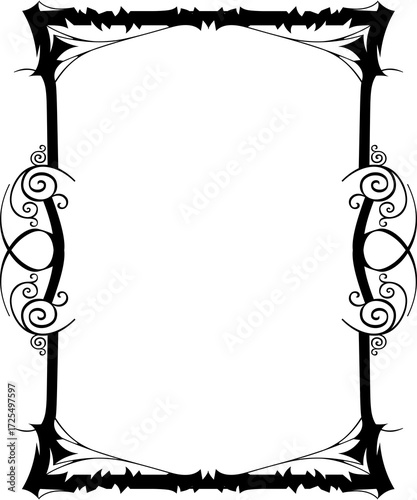 Halloween black frame a transparent background. png; 300 dpi.