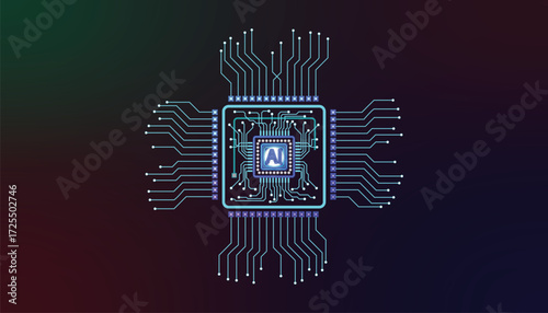 Abstract technology circuit board design with vintage and symbolic elements