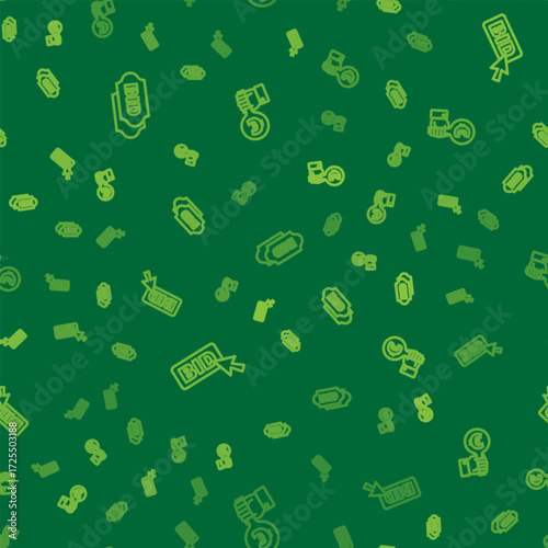 Set line Bid, and Hand holding auction paddle on seamless pattern. Vector