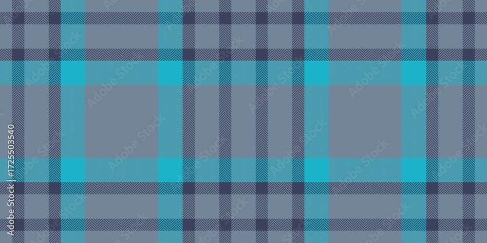 Fototapeta premium Stylish plaid design in teal and gray. Perfect for backgrounds, textiles, and graphic projects. Classic pattern for a timeless aesthetic. Versatile and modern.