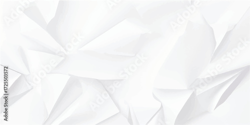 Crumpled White Paper Background with Grunge Folds and Worn Surface Texture for Creative Artistic Projects and Presentation Templates