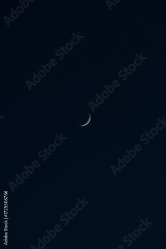 Moon light on sky. Moon in the galaxy.