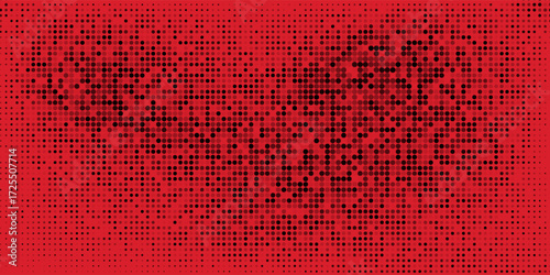 Dot red pattern screen led light gradient texture background. Abstract technology big data digital background. 3d rendering.