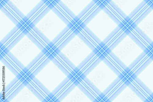 Sexy fabric seamless pattern, 30s tartan textile vector. Copy space texture plaid background check in mint cream and blue colors.