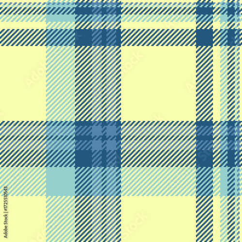 Classic blue and beige plaid pattern. Versatile textile design, suitable for backgrounds, textures, and designs requiring a traditional, woven look. Ideal for various creative projects.