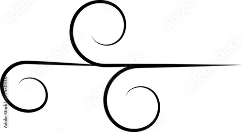 Swirl ornament flourish decoration divider icon in black flat and line style, vintage calligraphy curl scroll embellishment bundle, elegant border corner design isolated transparent background