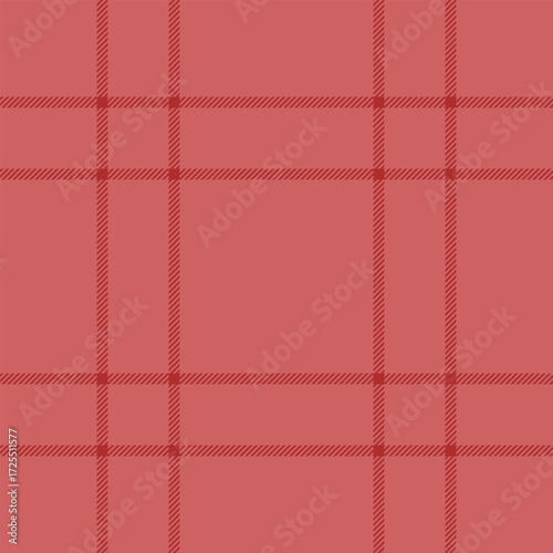 Fashioned tartan texture fabric, gift check textile background. Repetition pattern seamless vector plaid in red color.