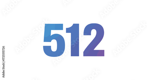 Digitally rendered number 512 in a contemporary style showcasing smooth gradient shading on plain background