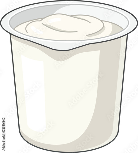 Delicious dairy yogurt cup with lid dairy product food healthy breakfast snack isolated on transparent background