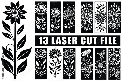 Decorative floral laser cut designs for crafting projects
