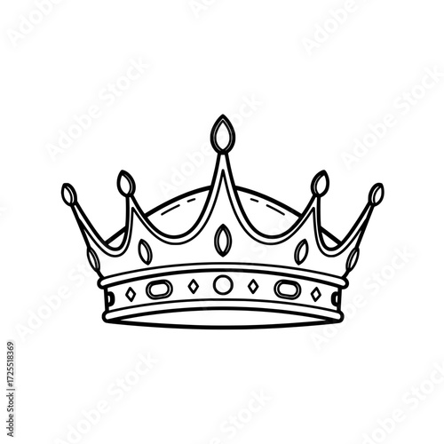 Royal Crown: A regal illustration of a detailed crown, embodying power, authority, and timeless elegance. This image is perfect for any design or project requiring a touch of majesty.