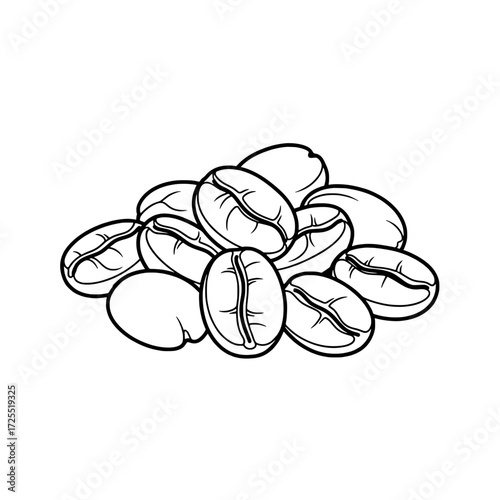 Aromatic Coffee Bean: A pile of rich, roasted coffee beans, a staple of the morning ritual, is elegantly captured, embodying the essence of energy and inviting warmth.