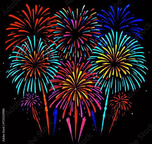 colorful firework vector