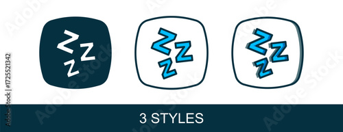 Filled outline Sleepy icon isolated on white background. Sleepy zzz talk bubble. Vector