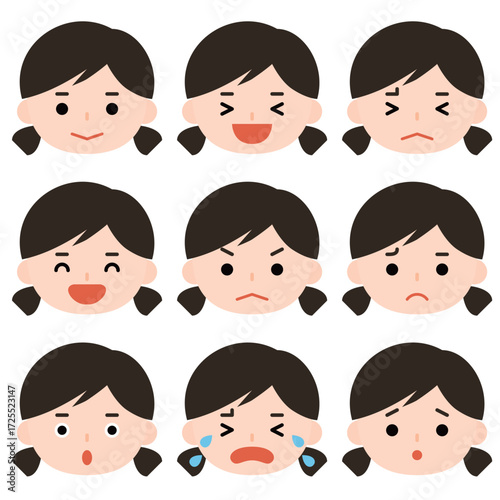 いろんな表情の女の子