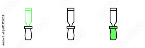 Set line Rasp metal file icon isolated on white background. Rasp for working with wood and metal. Tool for workbench, workshop. Vector