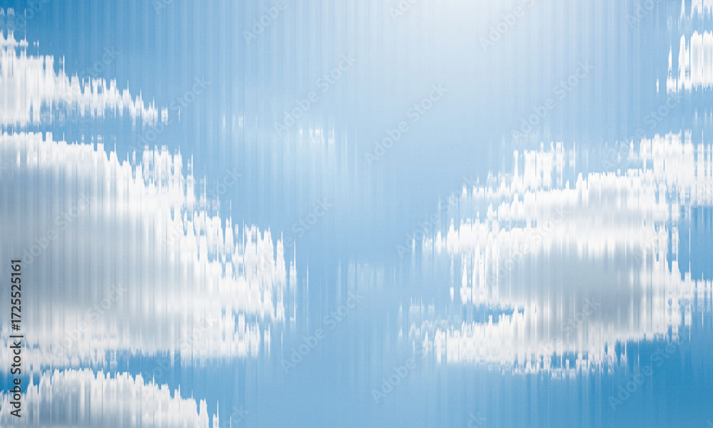 Obraz premium Abstract digital art effect on a bright blue sky with scattered white clouds