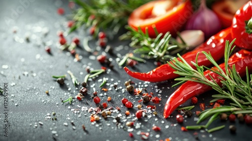 Spicy fresh kitchen ingredients