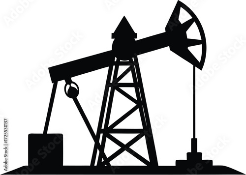 oil rig silhouette vector illustration