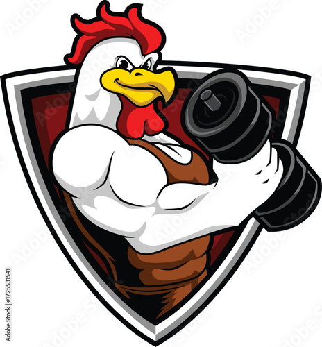 Rooster Bodybuilding and Gym Logo Design
