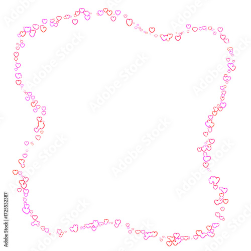 Heart Confetti Border – Pink Glitter Heart Frame, Transparent Background (PNG Overlay)