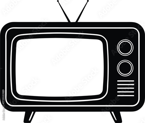 old television silhouette, retro tv vector art