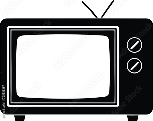 old television silhouette, retro tv vector art