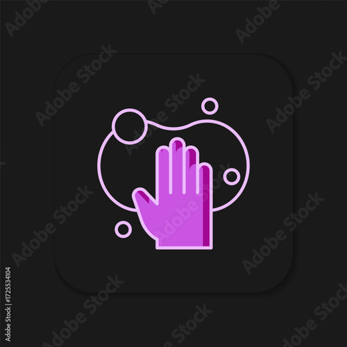 Filled outline Sponge icon isolated on black background. Wisp of bast for washing dishes. Cleaning service logo. Flat filled outline style with shadow. Vector