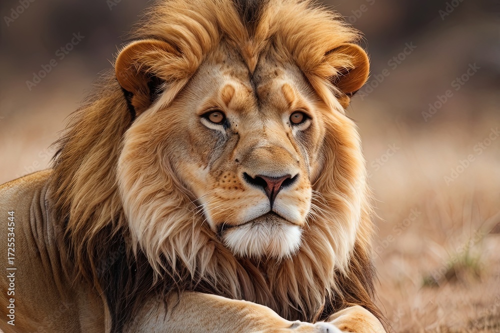 Obraz premium Close up lion Isolated on white background