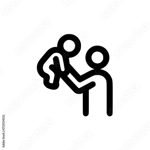 Baby being lifted by hands icon symbolizing parental care love protection and emotional bonding