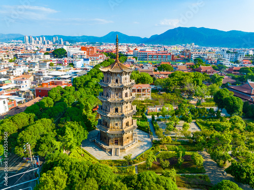 Beautiful morning view of Kaiyuan Temple in Quanzhou, Fujian