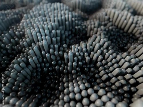 CaCO3 molecules compressing and fracturing under simulated geological force