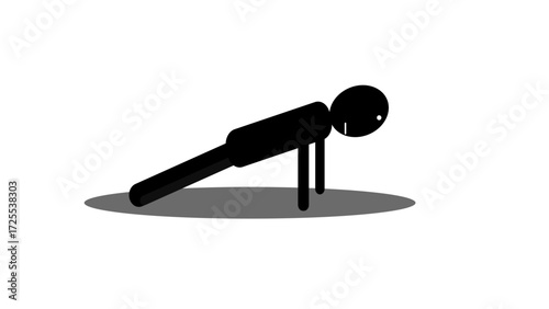 Minimal Abstract Figure Vector Graphic in Push-up Position