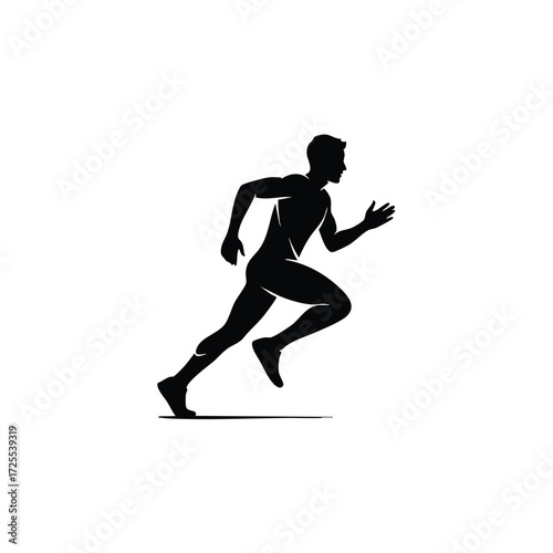 A dynamic silhouette of a runner in motion, showcasing athleticism and the spirit of competition and fitness.