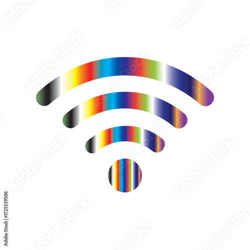 Rainbow Gradient Wi-Fi Signal Icon Vector