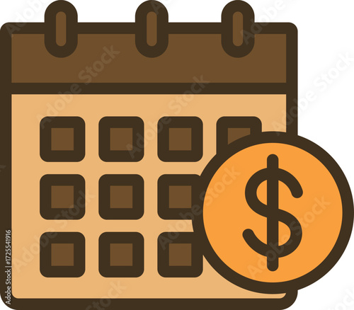 International Equal Pay Day vector flat design illustration. calendar and coins vector flat design illustration