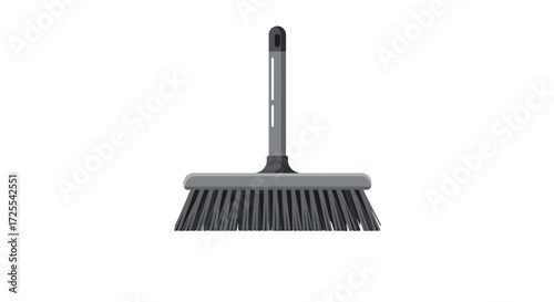 Gray Flattened Illustration of a Broomstick.