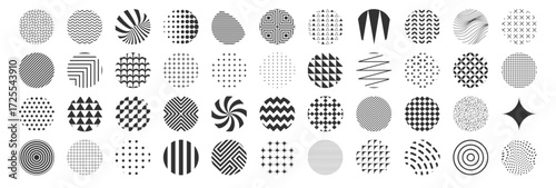 Mega geometric and abstract shapes collection. Triangles, squares, waves, circles and other various geometric shapes