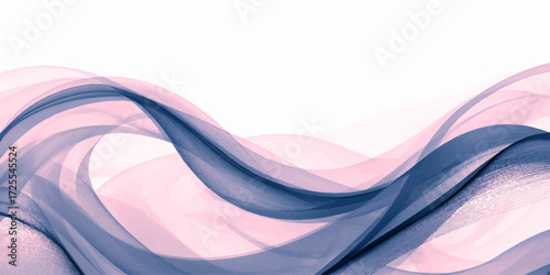 A delicate digital artwork of flowing, smoke-like waves in shades of pink and deep violet, blending gracefully on a pale background, creating a dreamy sense of motion and fluid elegance.